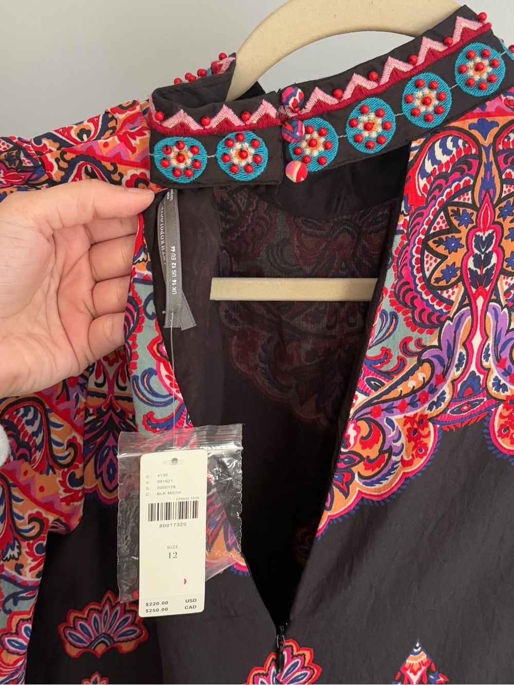 By Anthropologie Tiered Mix-Print Dress 12 - Picture 6 of 6